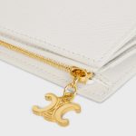 COMPACT WALLET TRIOMPHE CHARMS IN GRAINED CALFSKIN RICE - Image 5